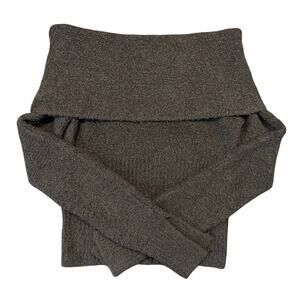 Silence + Noise Off Shoulder Sweater Black Soft Knit Size Small